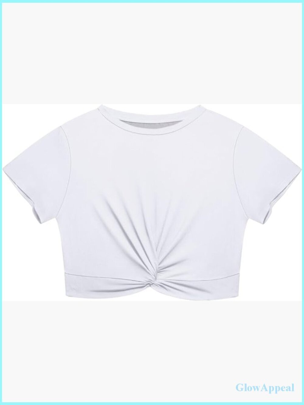 Plus Size Crop Top Short Sleeve Tie Front Blouses Tee Shirts